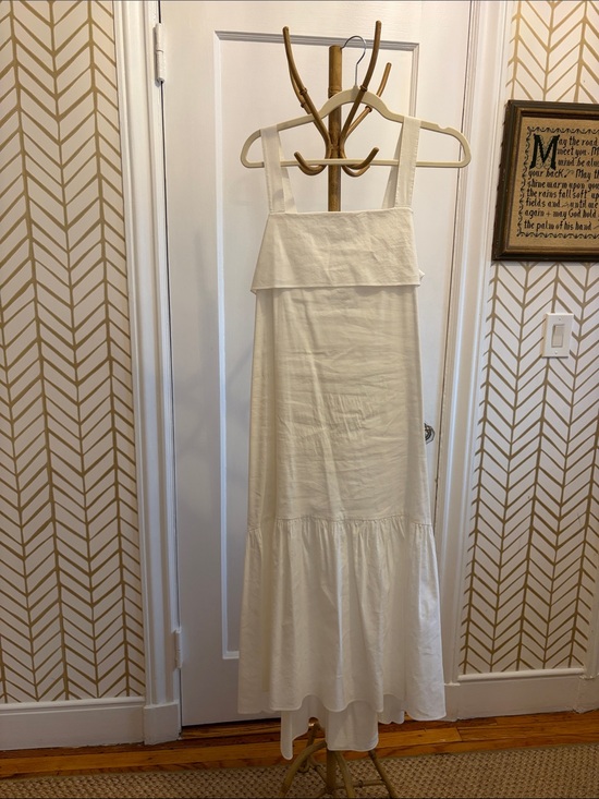 Dresses & Skirts - Women’s Cream Maxi Sundress with Ruffle Hem